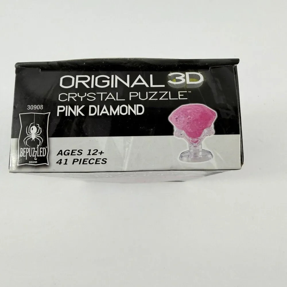 Original 3D Crystal Puzzle Pink Diamond 41 Pieces, Level 1 NEW